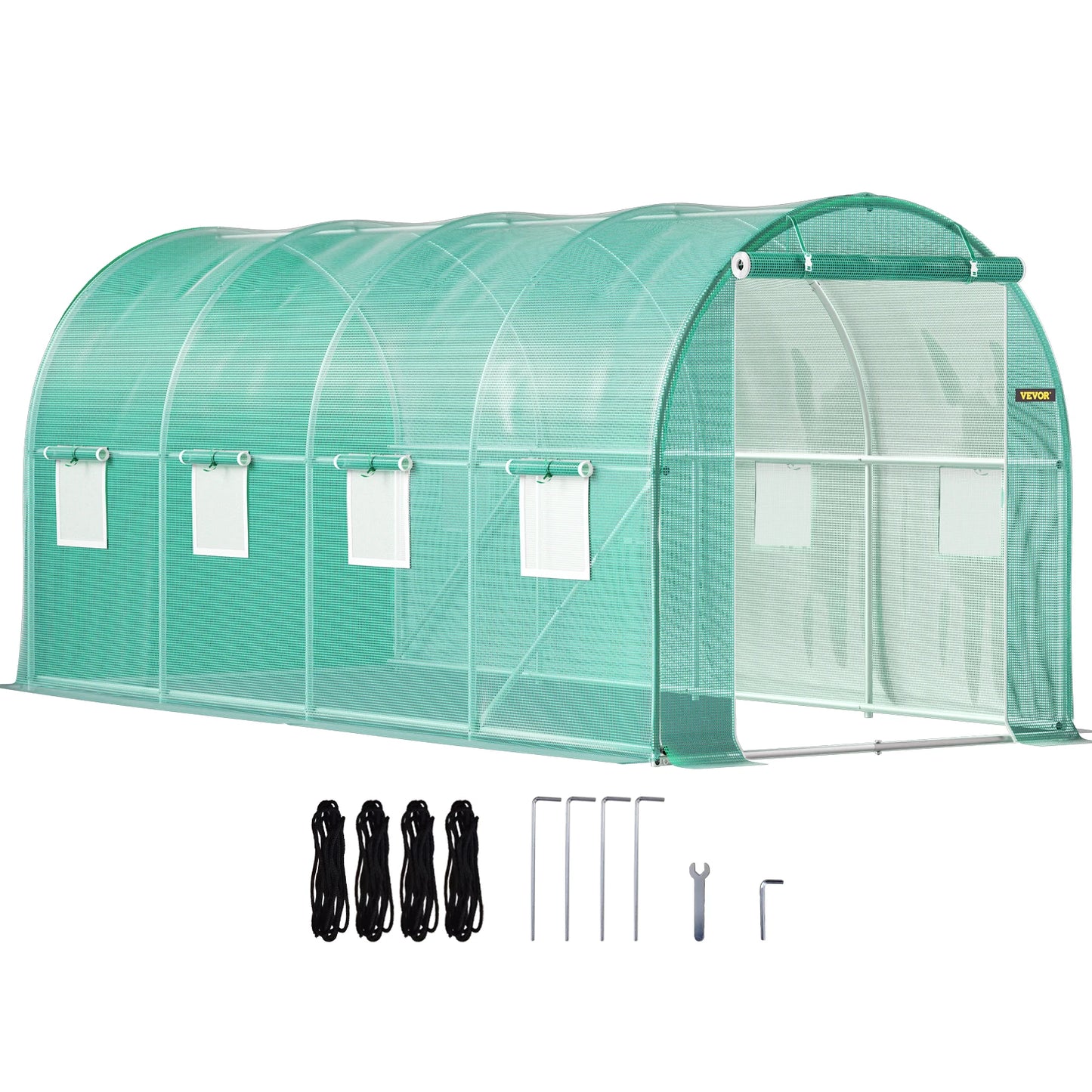 SucceBuy Walk-In Tunnel Greenhouse With Galvanized Frame Waterproof Cover