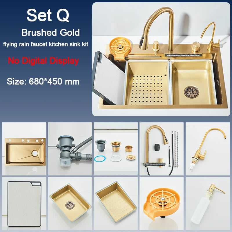 Rozin Stainless Steel Single Slot Kitchen Sink With Faucet Soap Dispenser