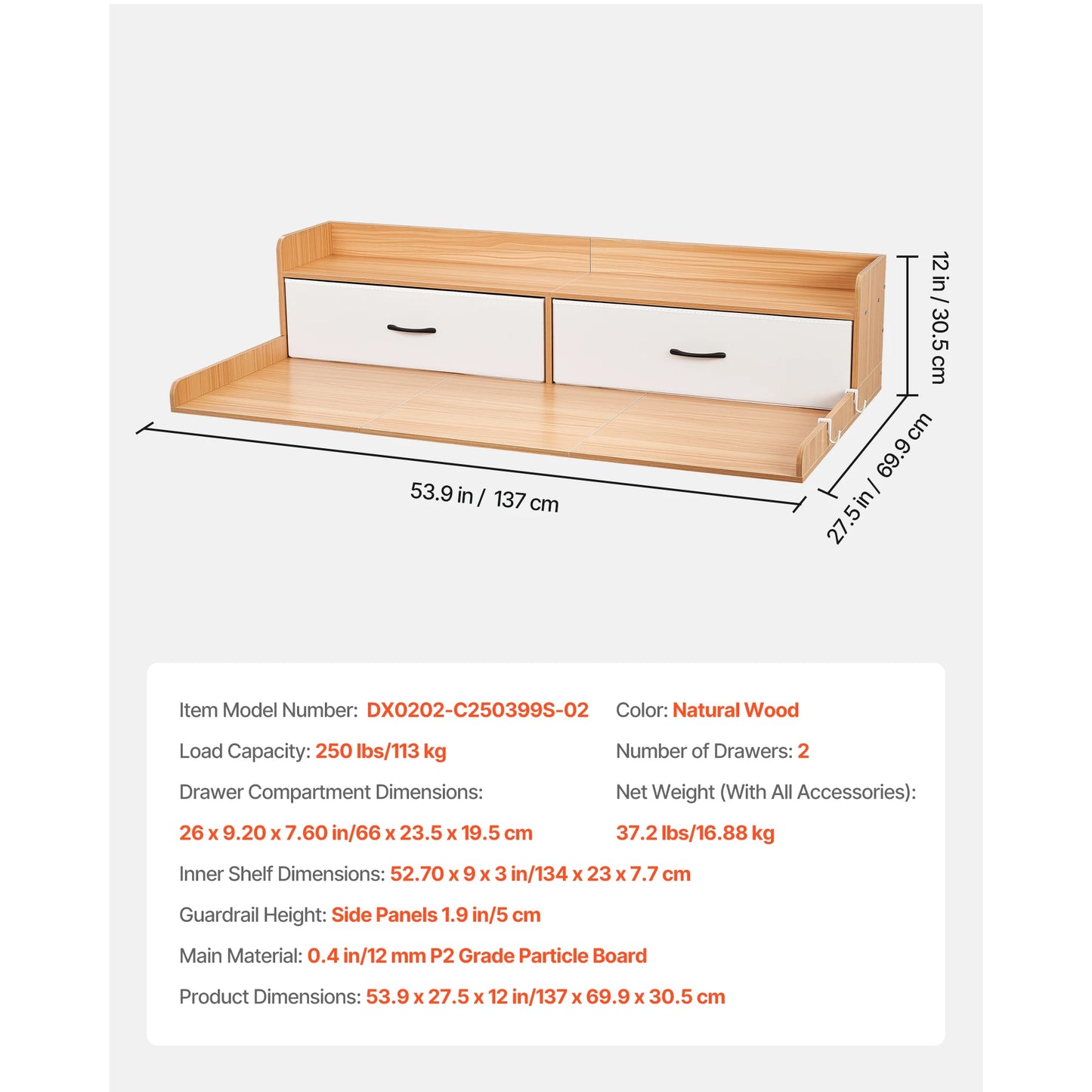 SucceBuy Washer Dryer Countertop With Drawer Shelf For Laundry Room