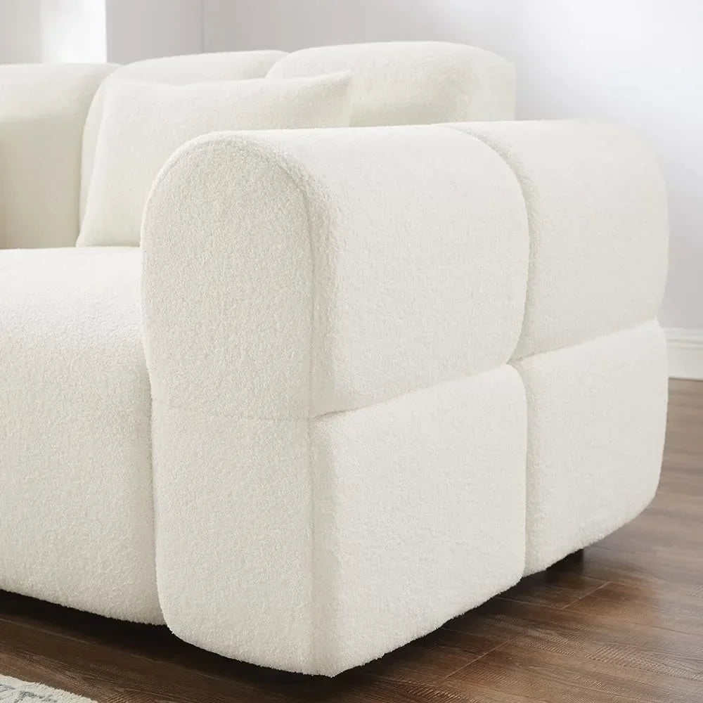 Guangbai Boucle Sofa Couch Modern Deep Seat for Living Room