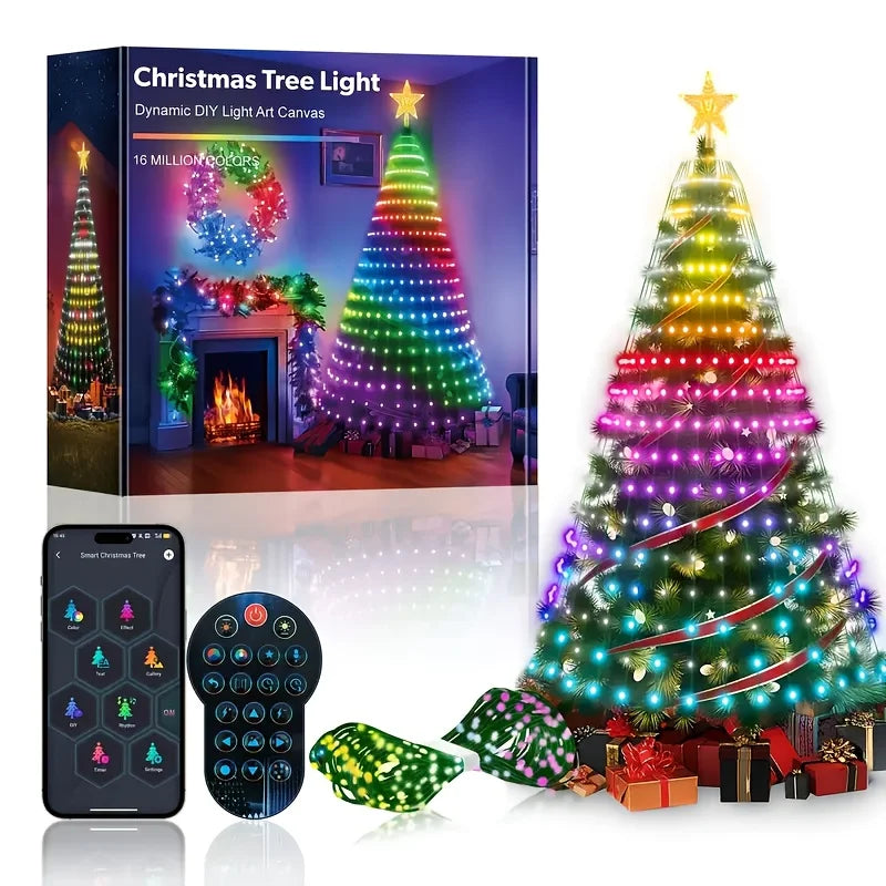 Smart Christmas Tree Light LED String Light with APP Control Music Sync Waterproof for Outdoor Indoor Christmas Tree Decoration