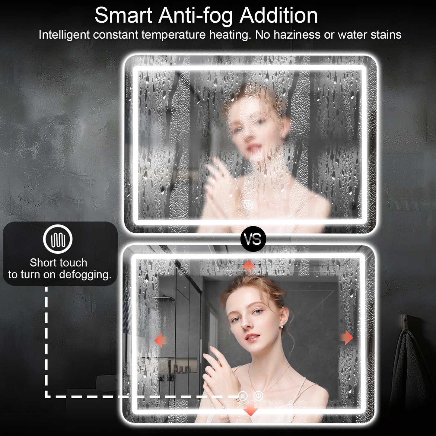 MYGIIVOVO LED Bathroom Vanity Mirror With Backlit Lights Demister