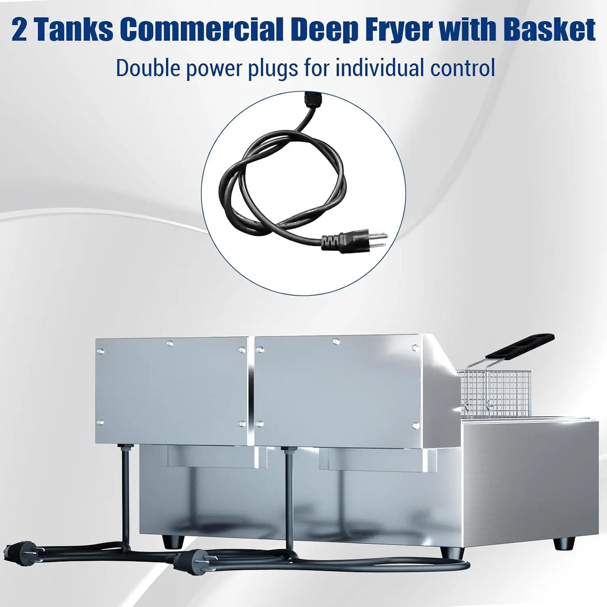 Acekool Commercial Electric Deep Fryer With Dual Baskets