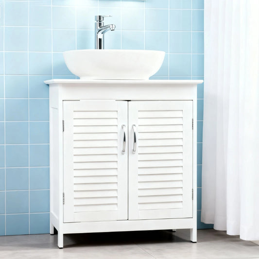Freestanding Bathroom Sink Cabinet With 2 Doors And Shelf