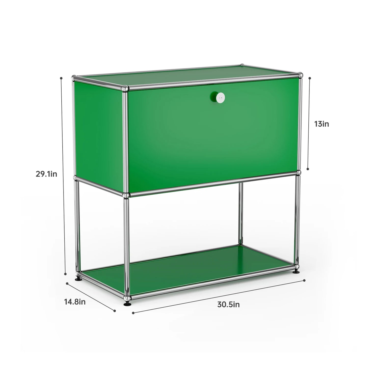 Furgle Modern Modular Nightstand Chrome Metal Frame 2 Tier Storage