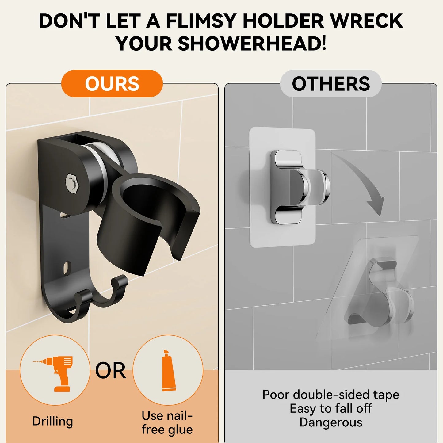 Tandem Shower Head For Couples Dual Shower Head With Handheld