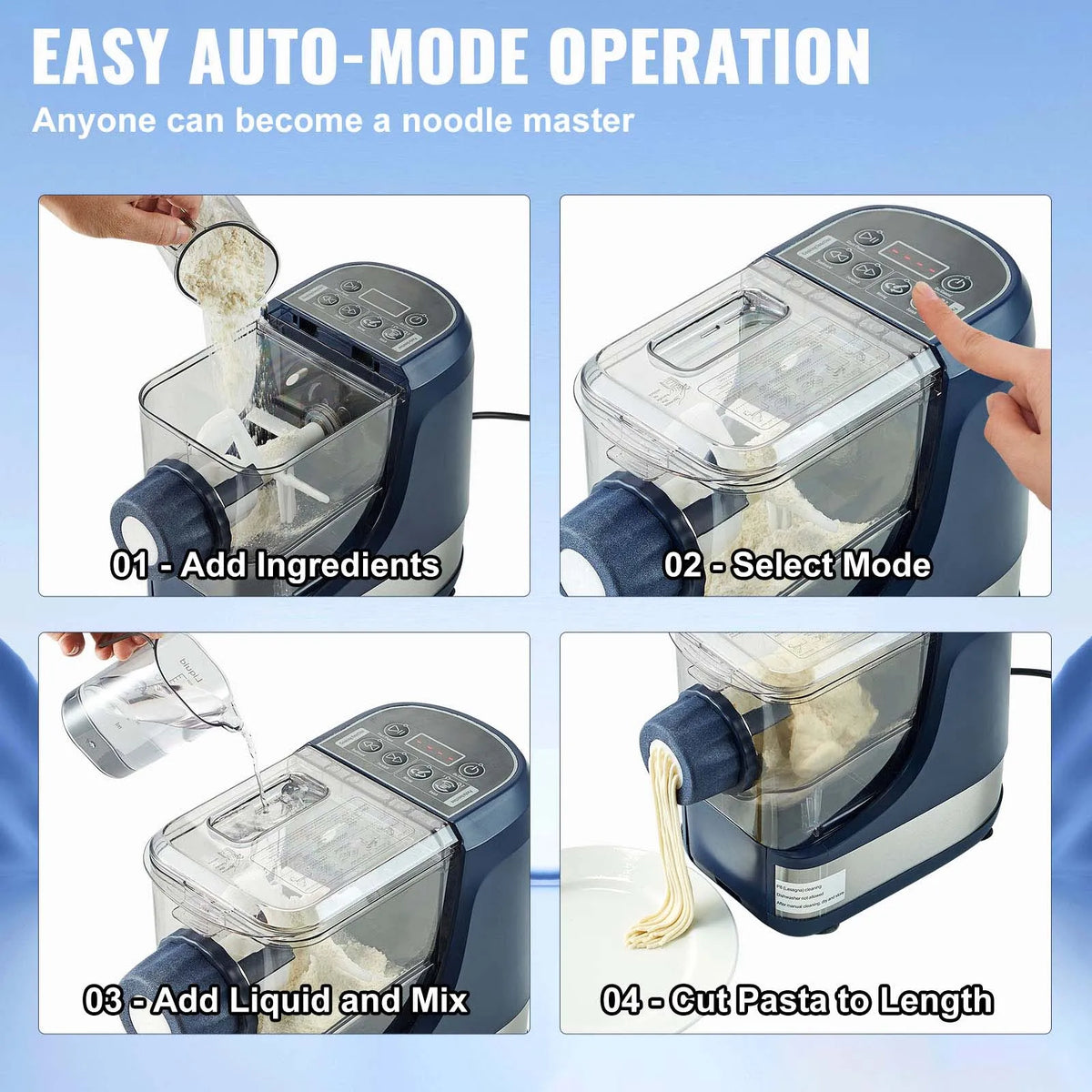 SucceBuy Automatic Electric Pasta Maker With Four Intelligent Modes