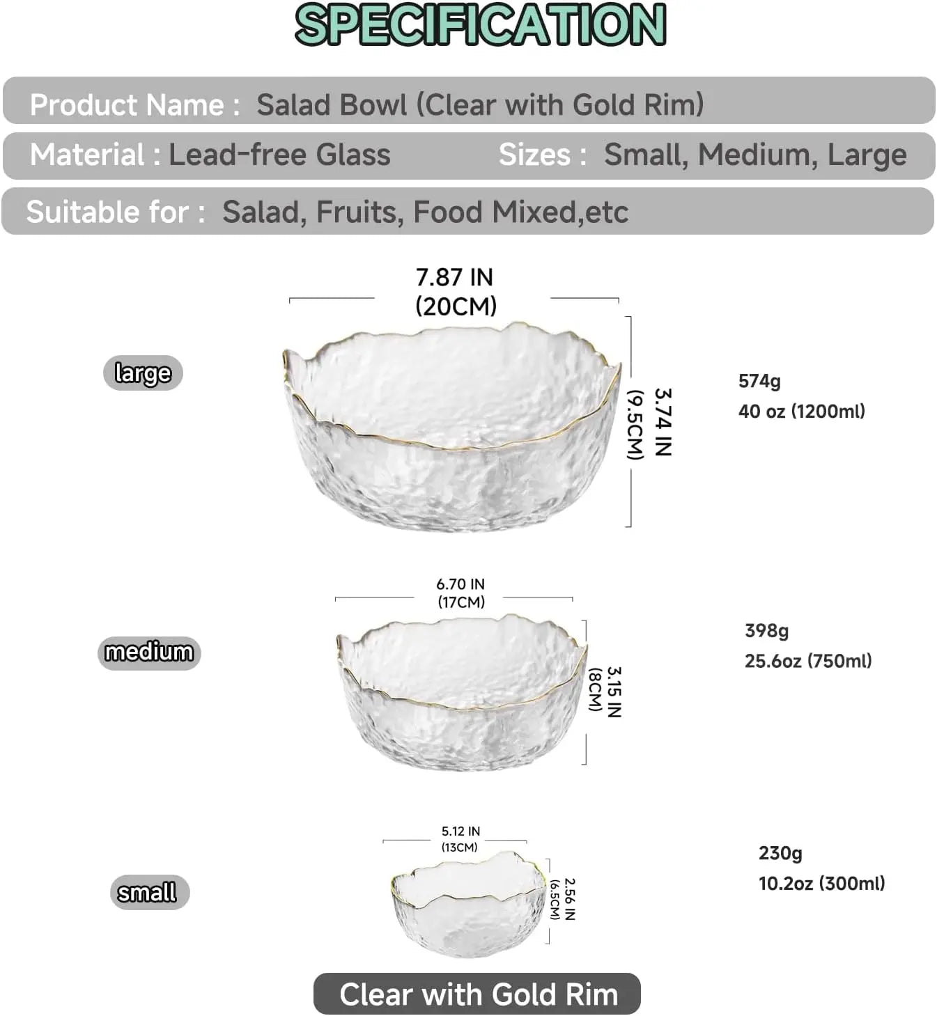 Glass Flower Shape Salad Bowl Serving Dish For Kitchen Decor