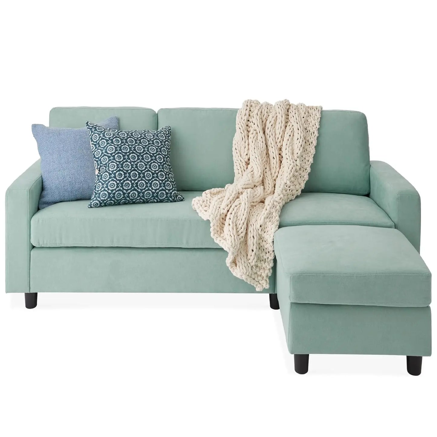 Modern Corduroy Loveseat With Removable Cover And Solid Wood Frame