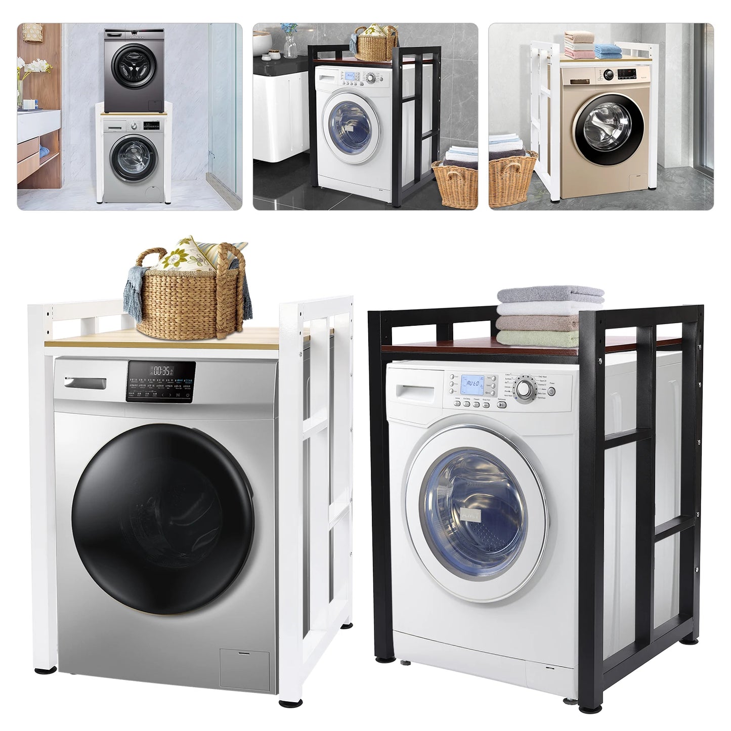 Bymaocar Washer Dryer Storage Shelf Rack Multifunctional Organizer