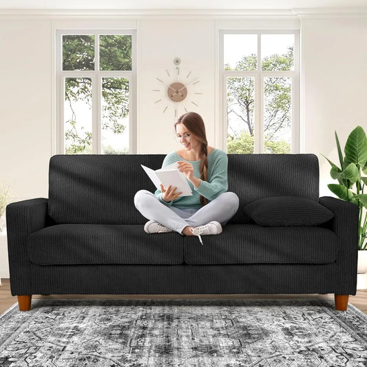 Corduroy Sofa No Tool Assembly For Easy Living Room
