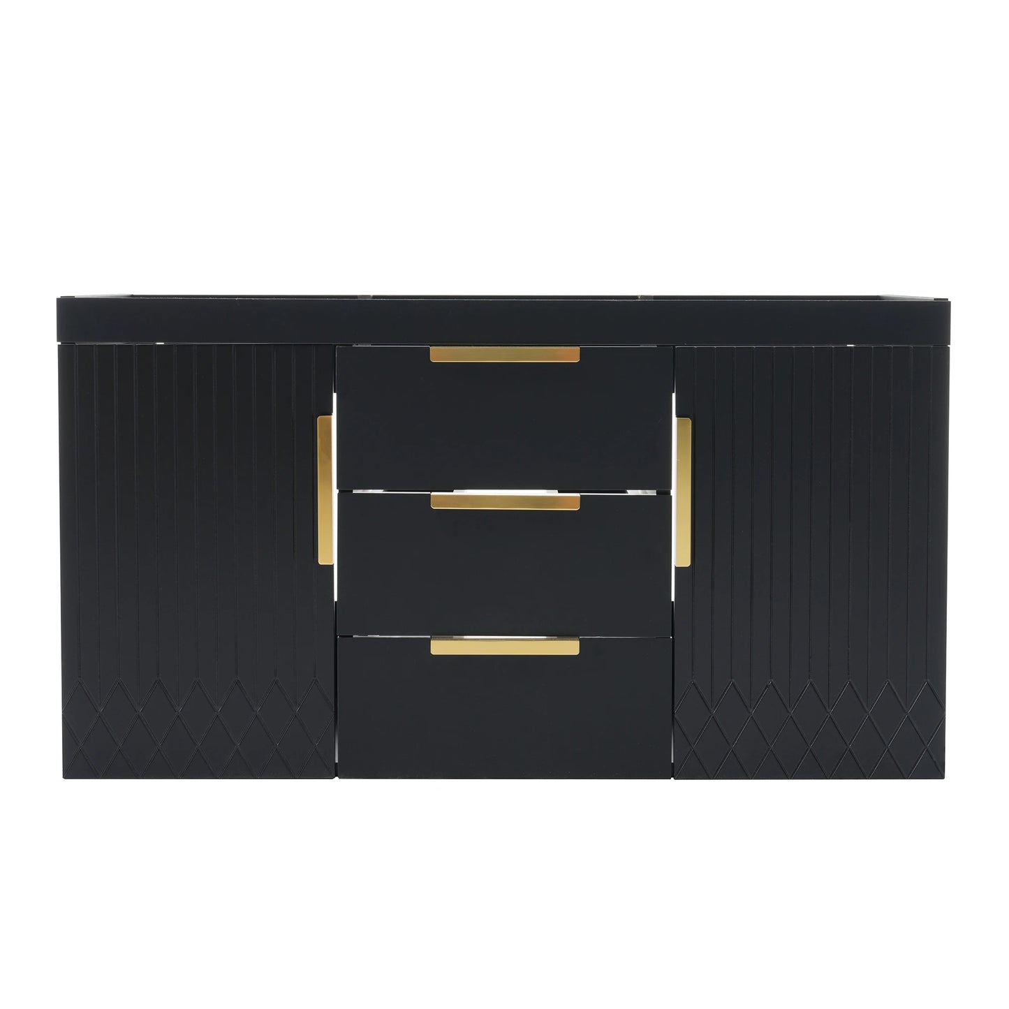 Wall Mounted Floating Bathroom Vanity Cabinet With Two Drawers