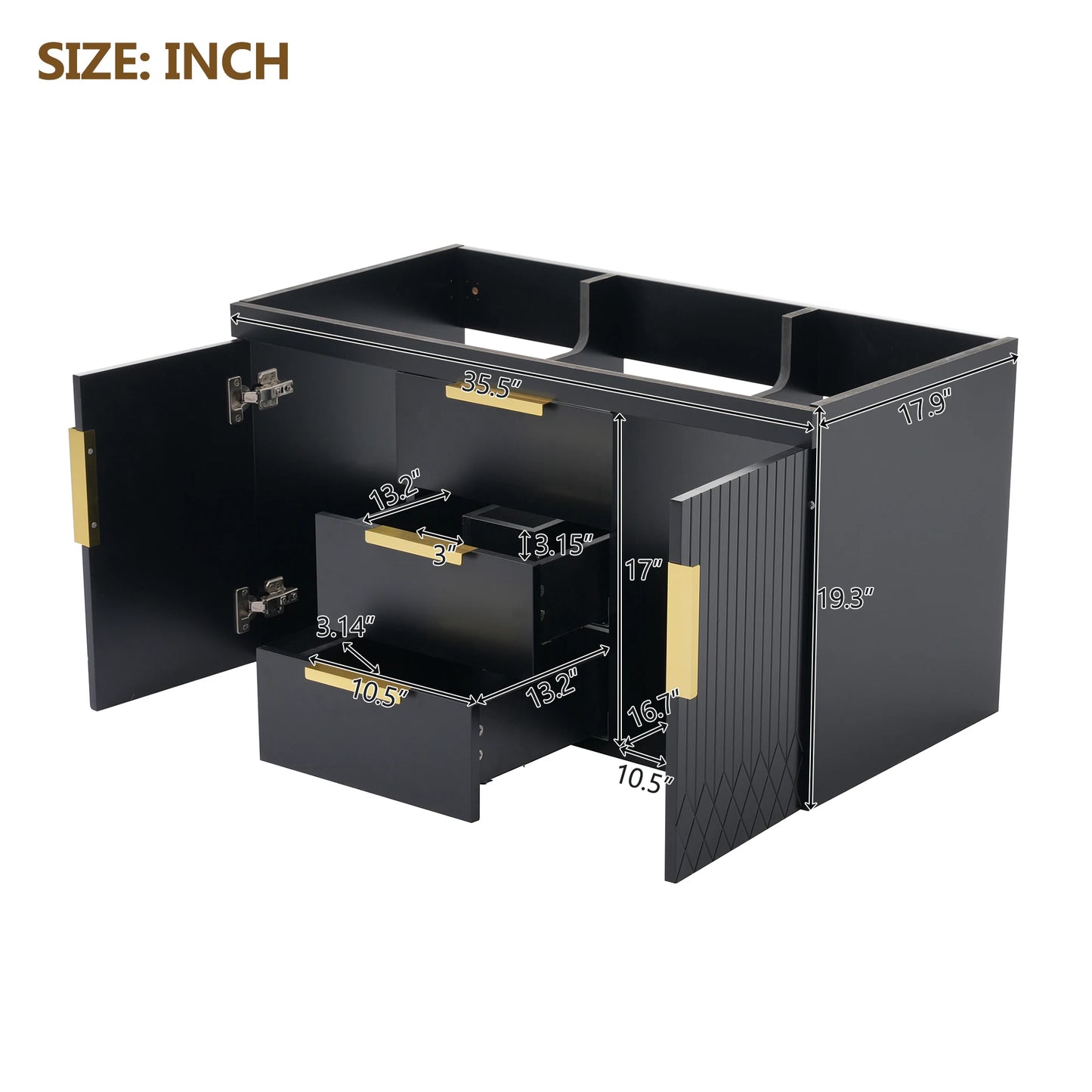 Wall Mounted Floating Bathroom Vanity Cabinet With Two Drawers