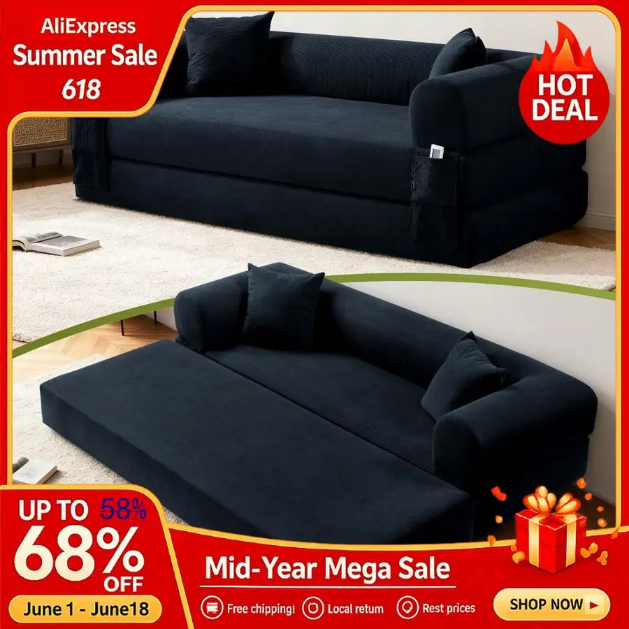 MBVM Convertible Sofa Bed Couch For Living Room With Storage