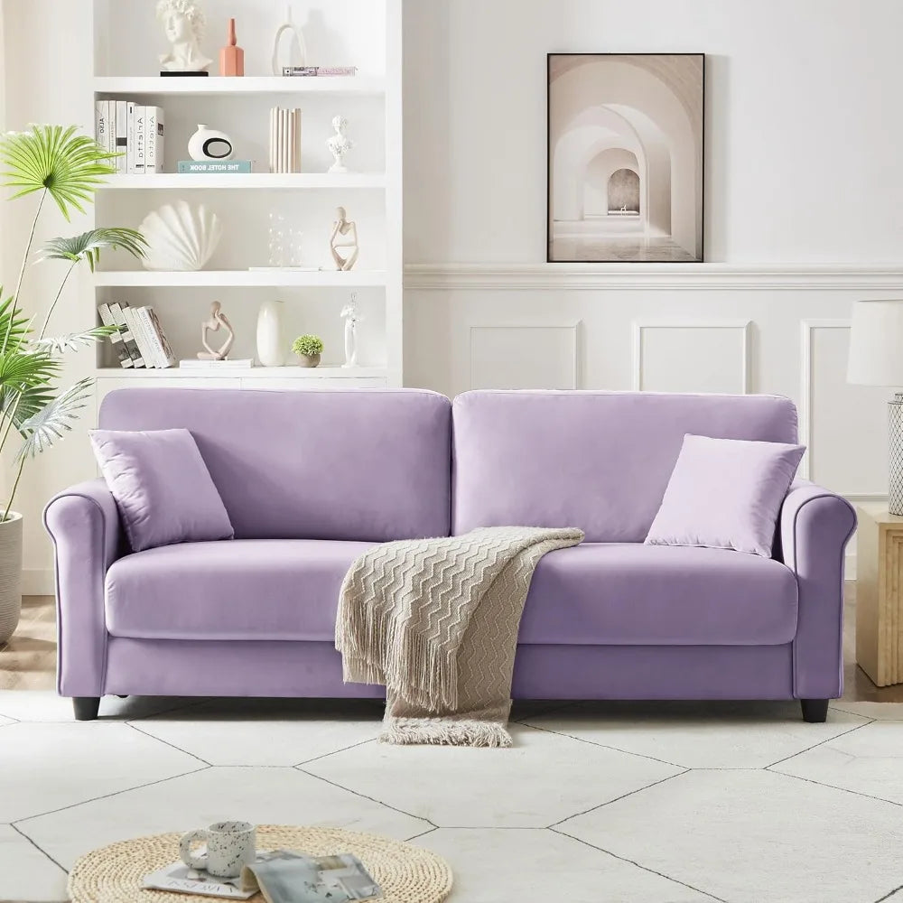 Xiaolang Modern Velvet L Shaped Loveseat Sofa for Living Room