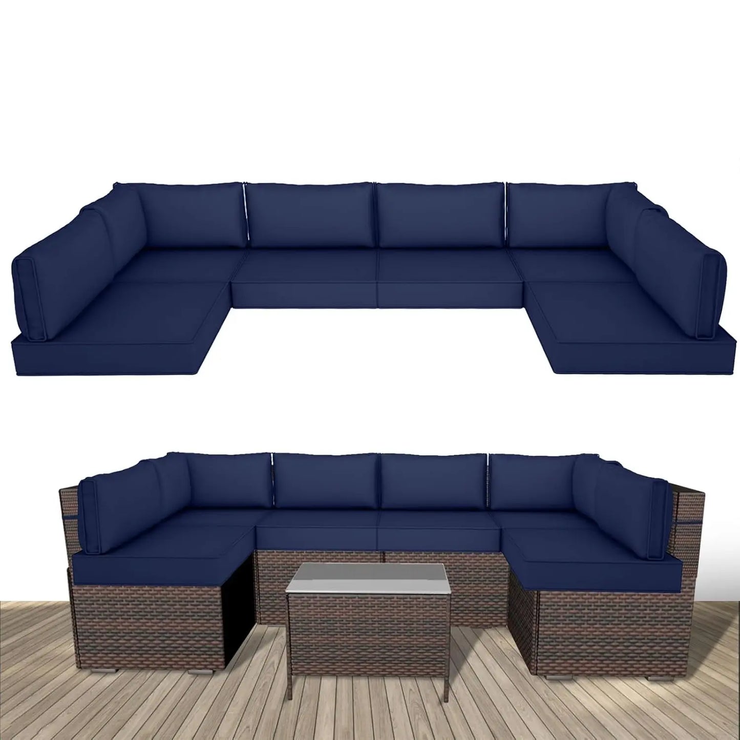 Outdoor Replacement Cushions Patio Furniture Water Resistant Sectional Cushions