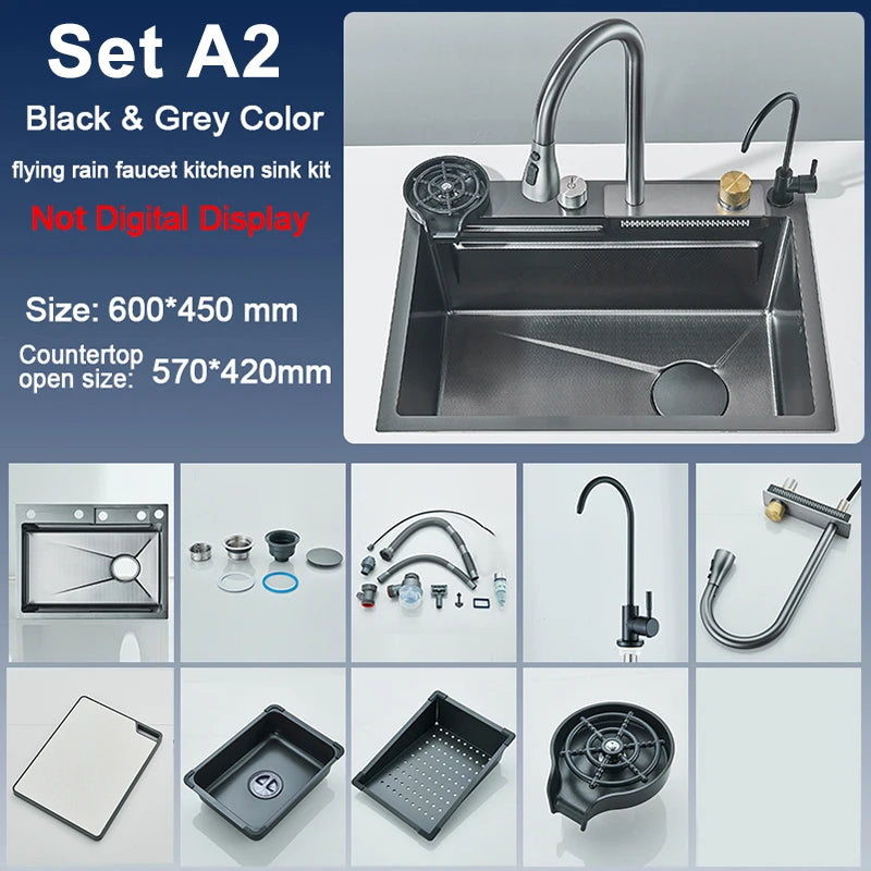 Rozin Stainless Steel Single Slot Kitchen Sink With Faucet Soap Dispenser