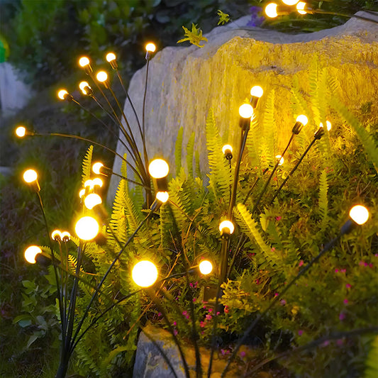 8 Head Solar Firefly Lights Outdoor LED Garden Decor Waterproof