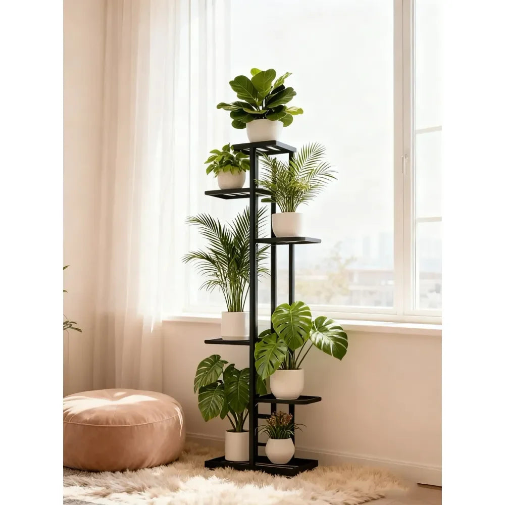 XMSJ Heavy Duty Plant Stand Metal Frame Indoor Outdoor Display