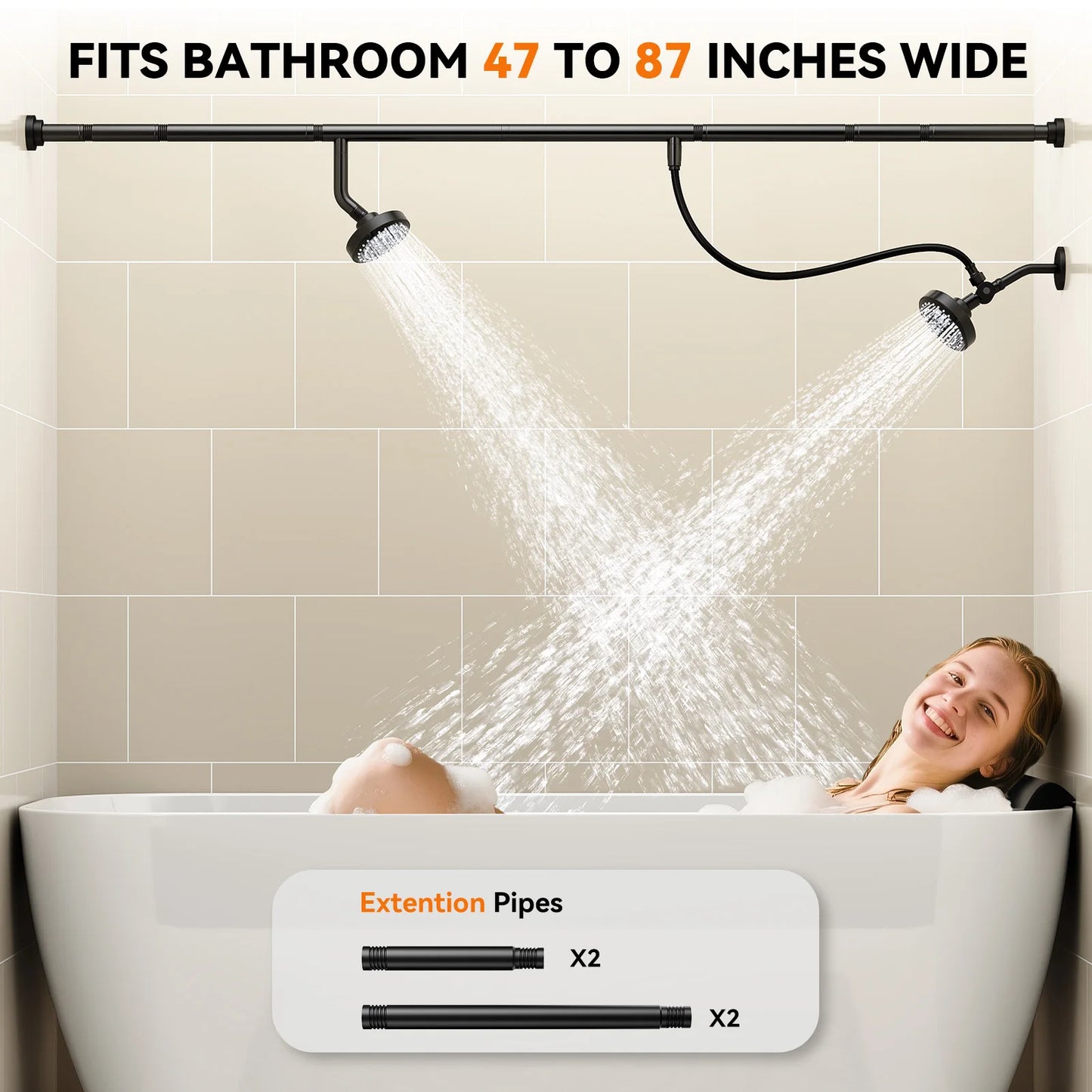 Tandem Shower Heads For Couples Dual High Pressure System