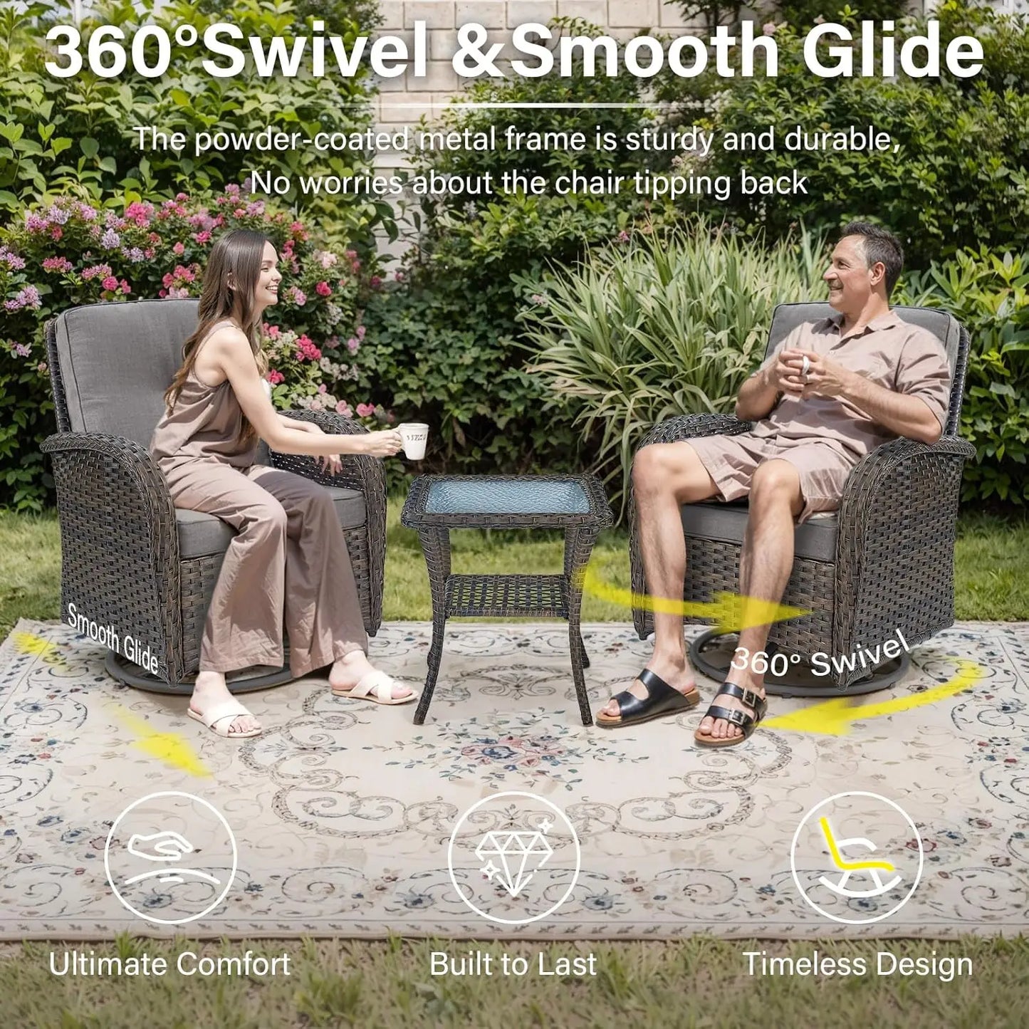 Wicker Outdoor Patio Furniture Set With Deep Seating