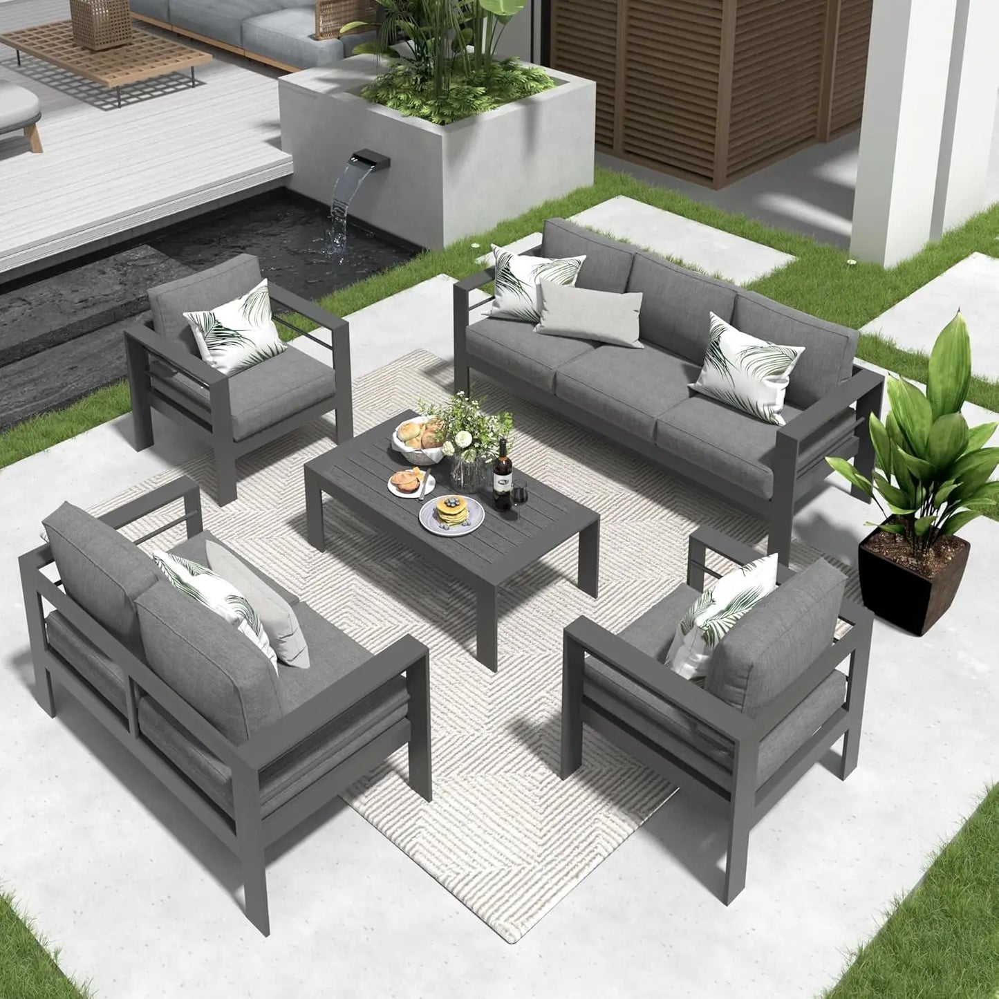 All Weather Aluminum Patio Furniture Set for Outdoor Use