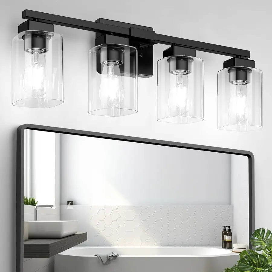 4 Light Modern Bathroom Vanity Fixture Over Mirror
