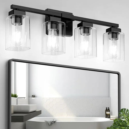 4 Light Modern Bathroom Vanity Fixture Over Mirror