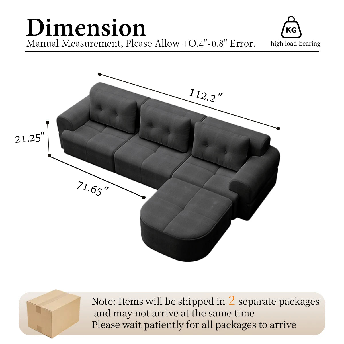 Multifunctional Convertible Modular Sectional Sofa With Chaise Lounge