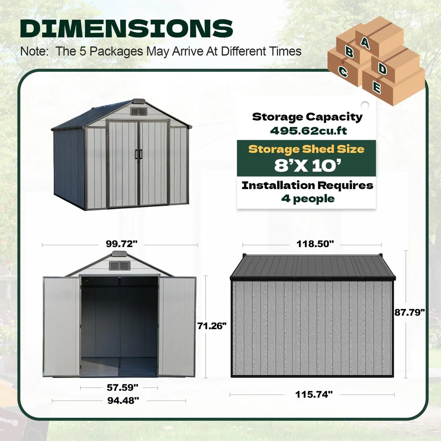 All Weather Resin Garden Shed With Floor And Lockable Doors