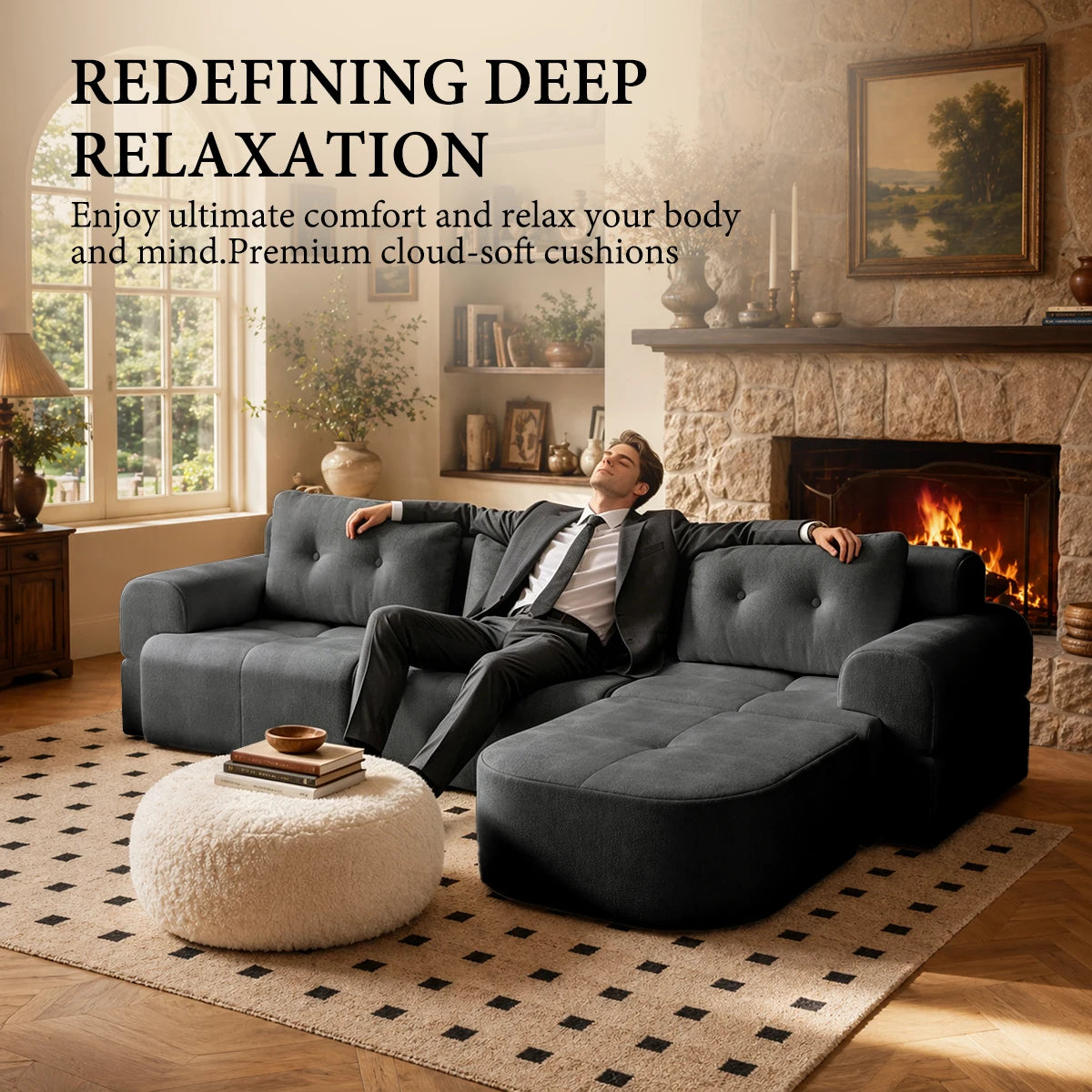 Multifunctional Convertible Modular Sectional Sofa With Chaise Lounge