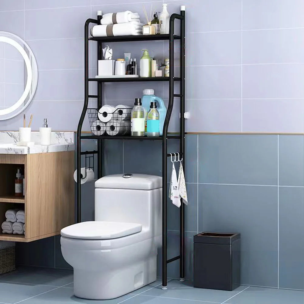 Studyset Over Toilet Storage Shelf 2-Tier Freestanding Metal Bathroom Organizer