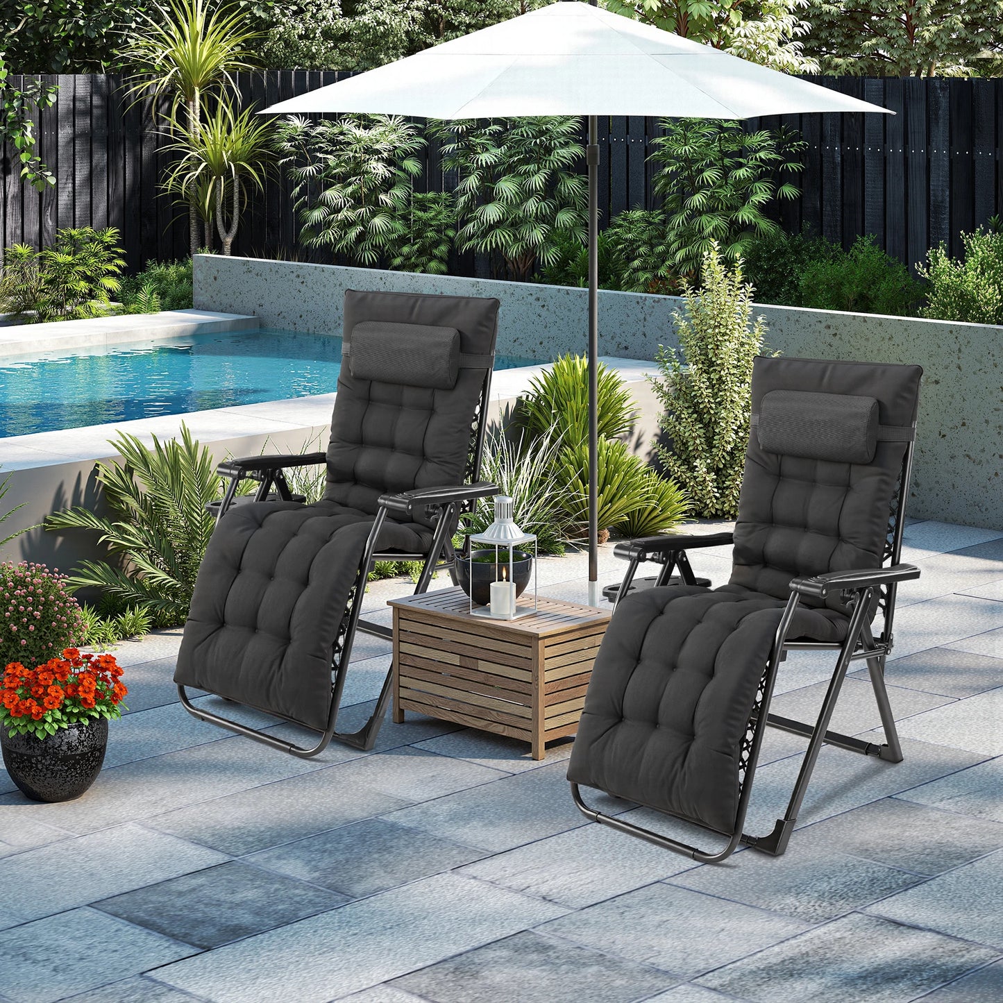 JHK Zero Gravity Recliner Outdoor Folding Lounge Chair