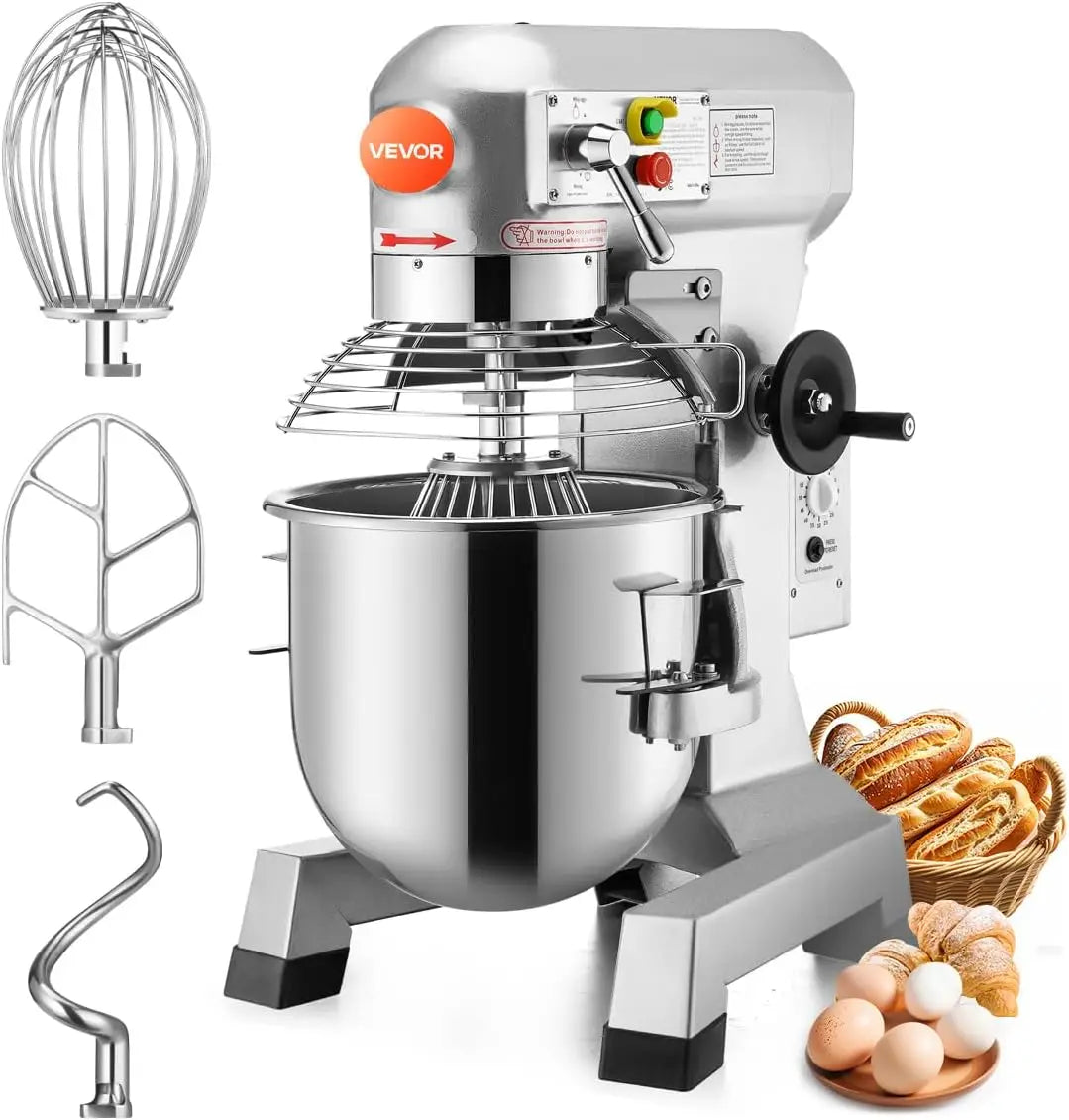 Electric Food Mixer 1250W Heavy Duty Stainless Steel Bowl