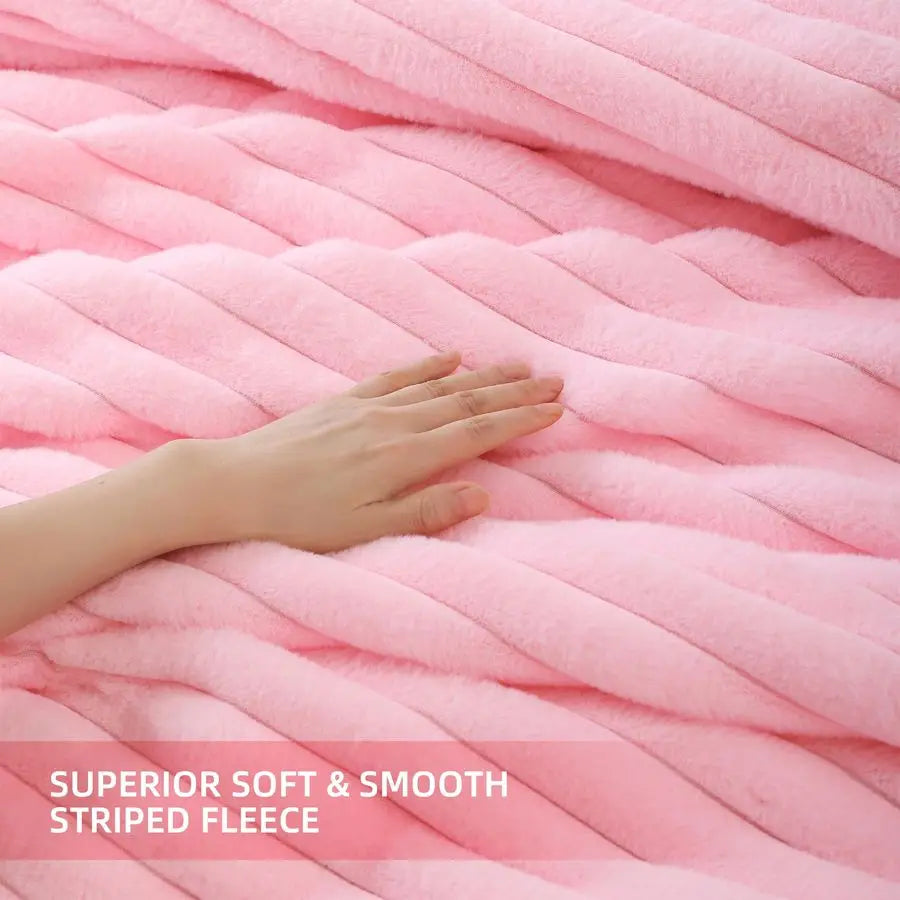 Fluffy Comforter Set 3 Piece Fleece Luxury Bedding