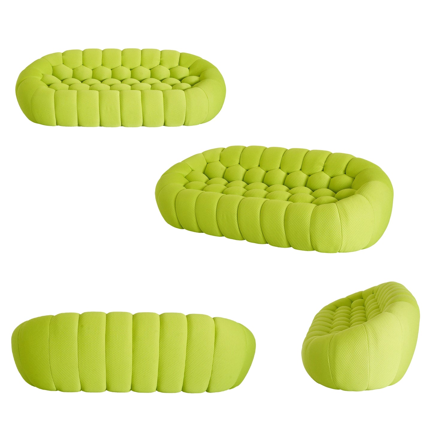 Sdorens Curved Boneless Sofa Modern Living Room Sofa