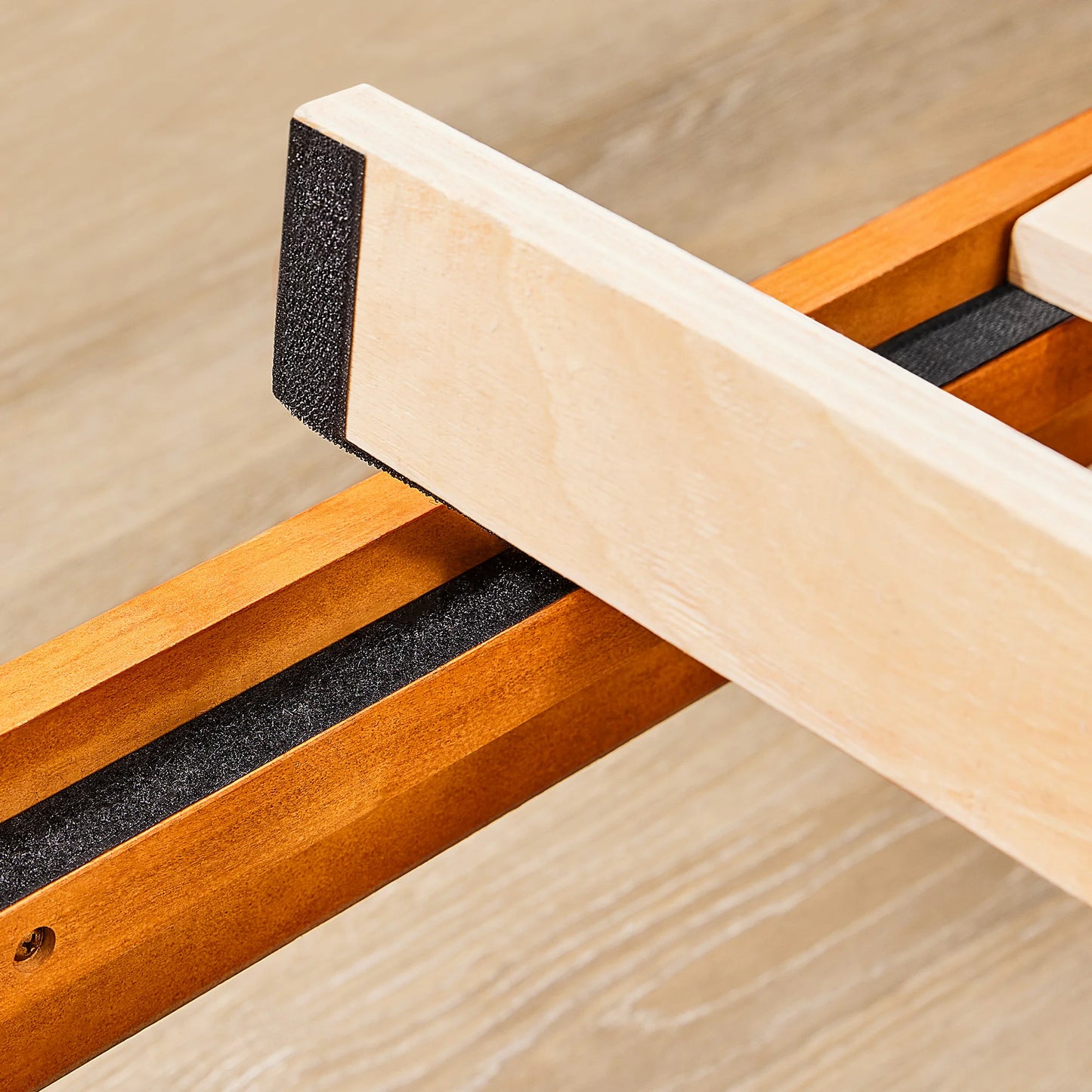 JHK Solid Wood Bed Frame With Sturdy Slat Support EcoFriendly