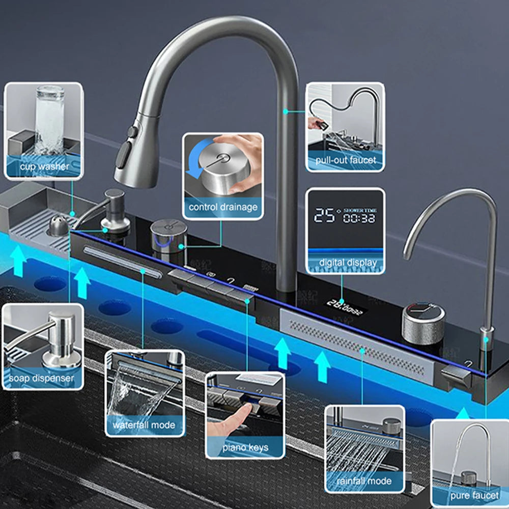 Undermount Stainless Steel Single Bowl Sink Four-Hole With Faucet