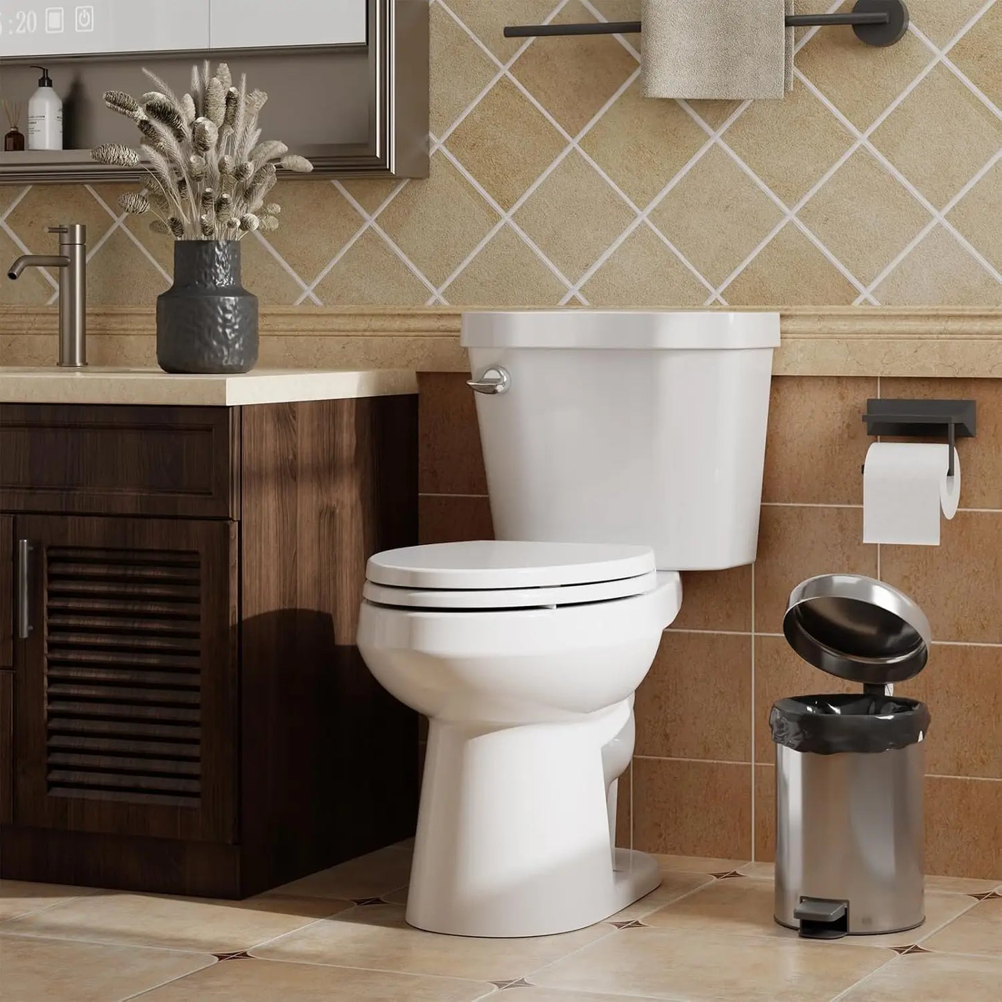 Elongated Toilet Seat With Slow Close Magnetic Quick Release Mount