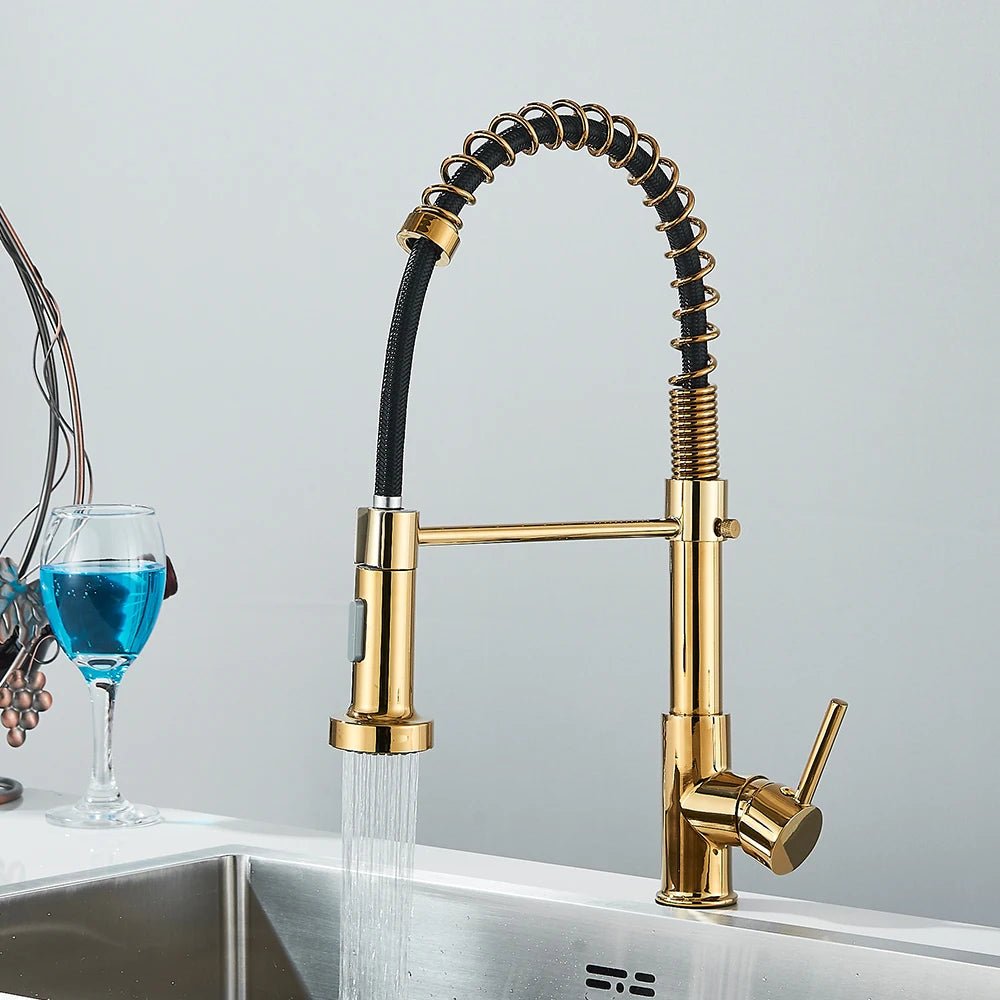 SAFLIHCAR Kitchen Sink Faucet With Single Handle Pull Down Sprayer