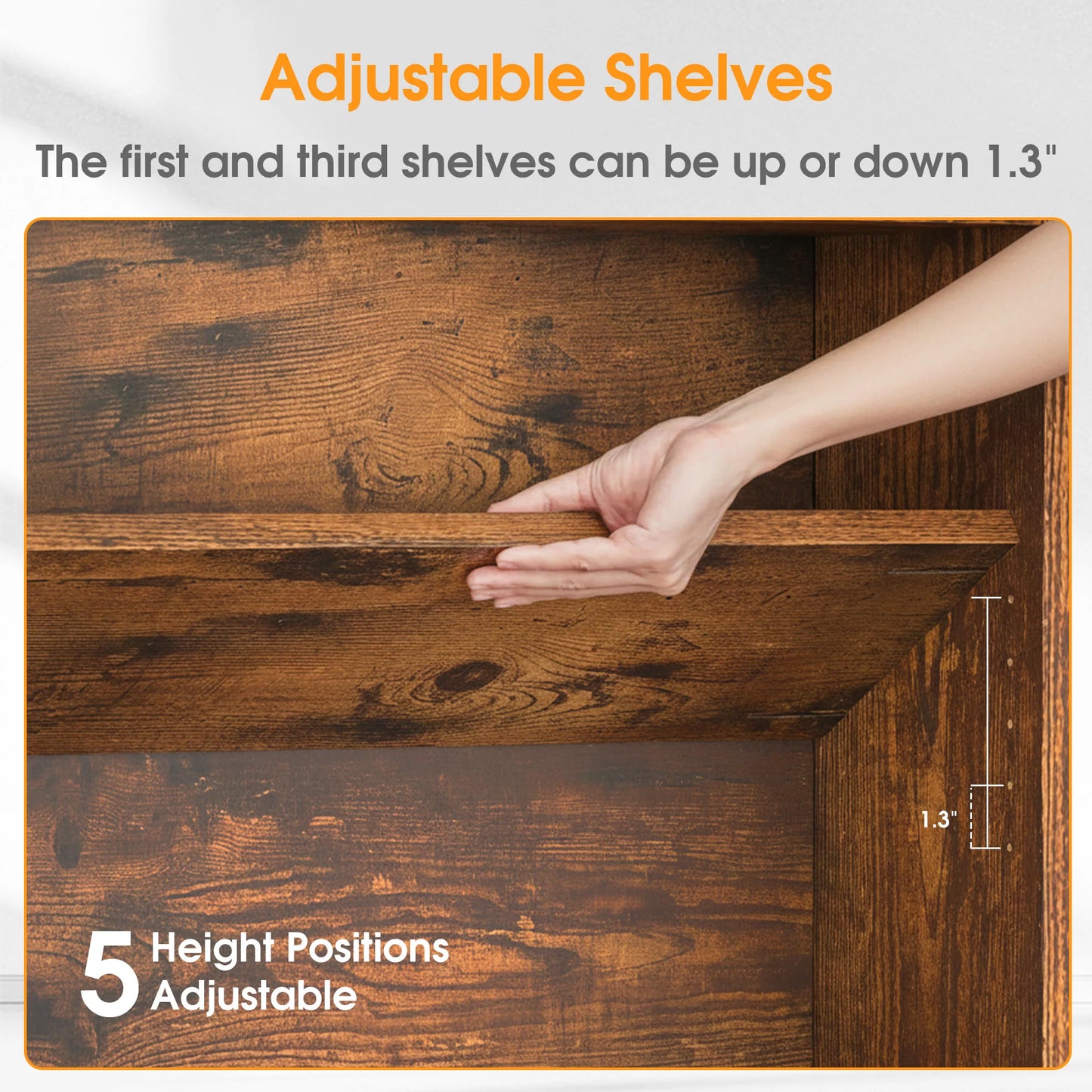 MCQ 6 Shelf Wood Bookcase Open Storage Organizer Display