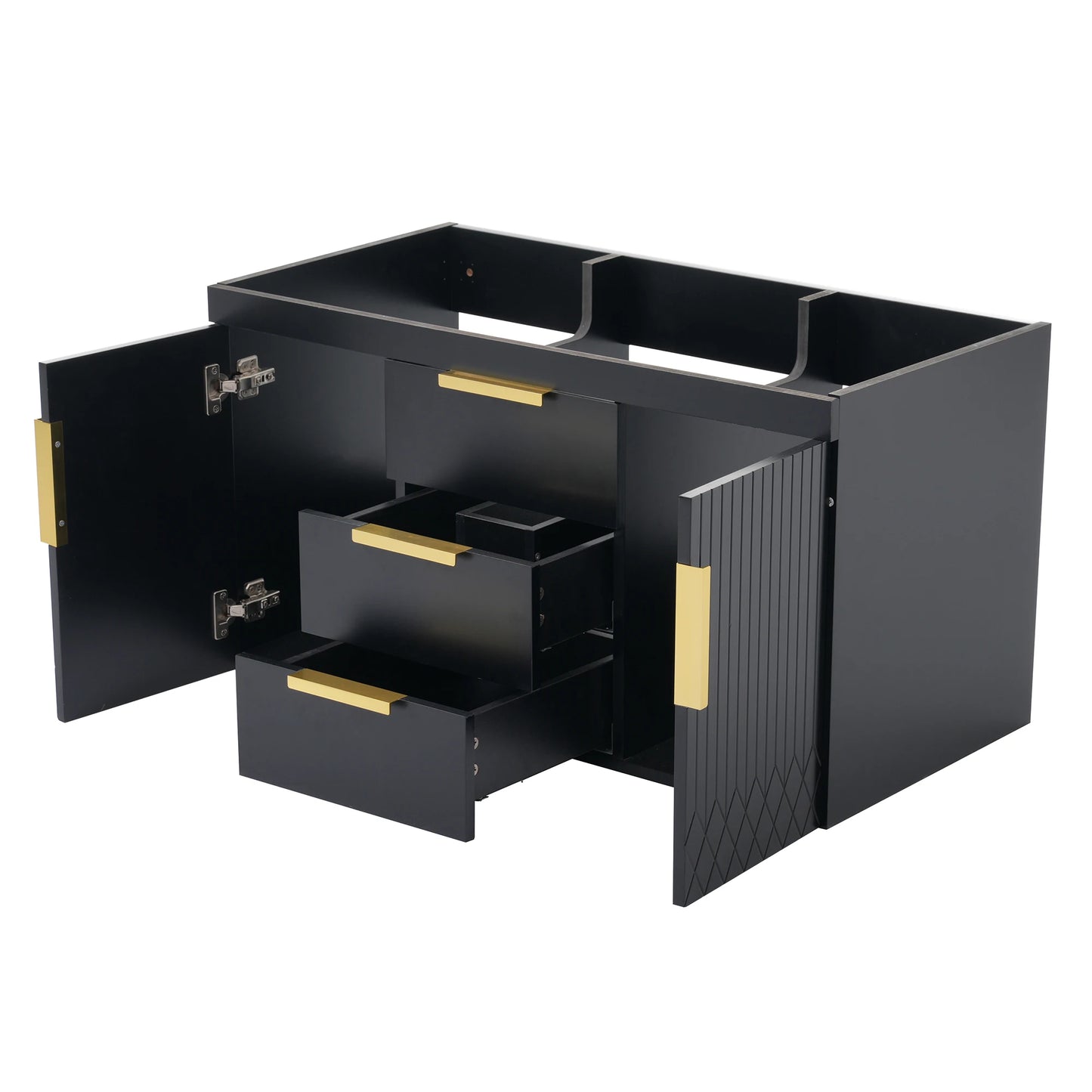 Wall Mounted Floating Bathroom Vanity Cabinet With Two Drawers