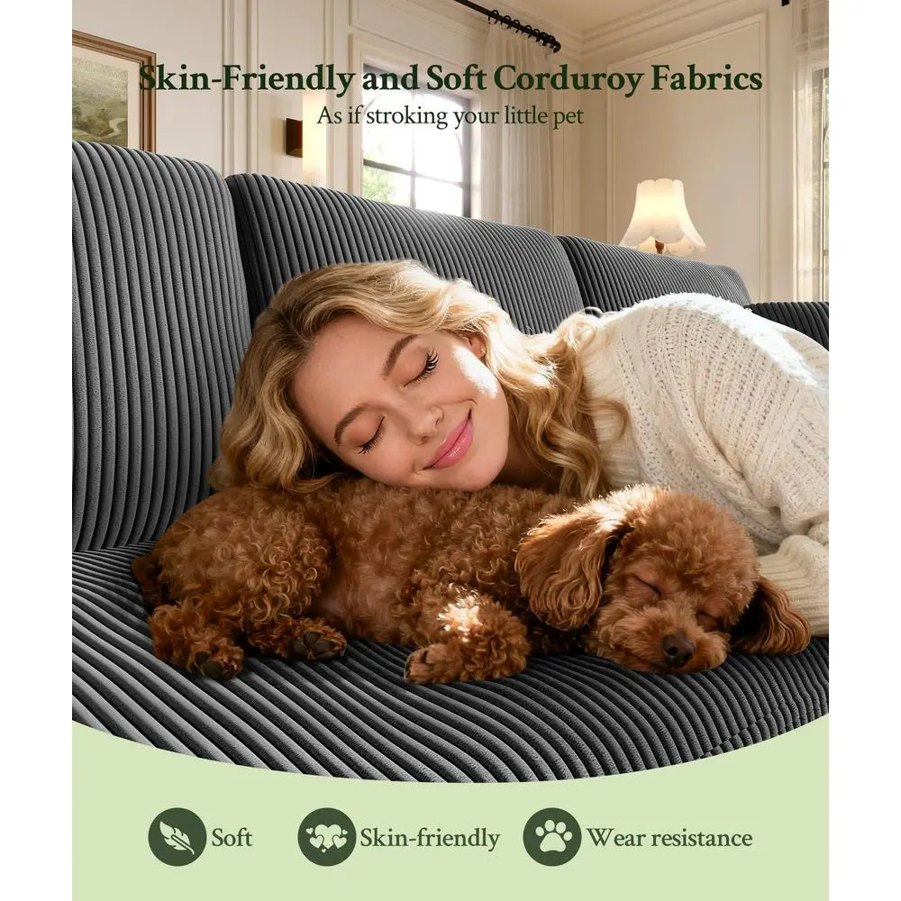 XMSJ Loveseat Sofa With Extra Thick Cushion Living Room Comfort