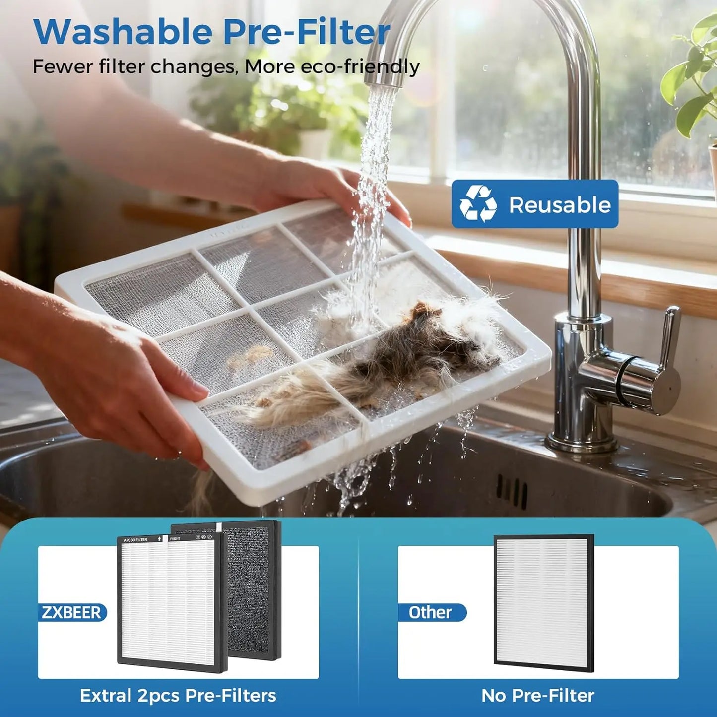 HEPA Air Purifier With Washable Filter PM25 Sensor Aroma Sleep Mode