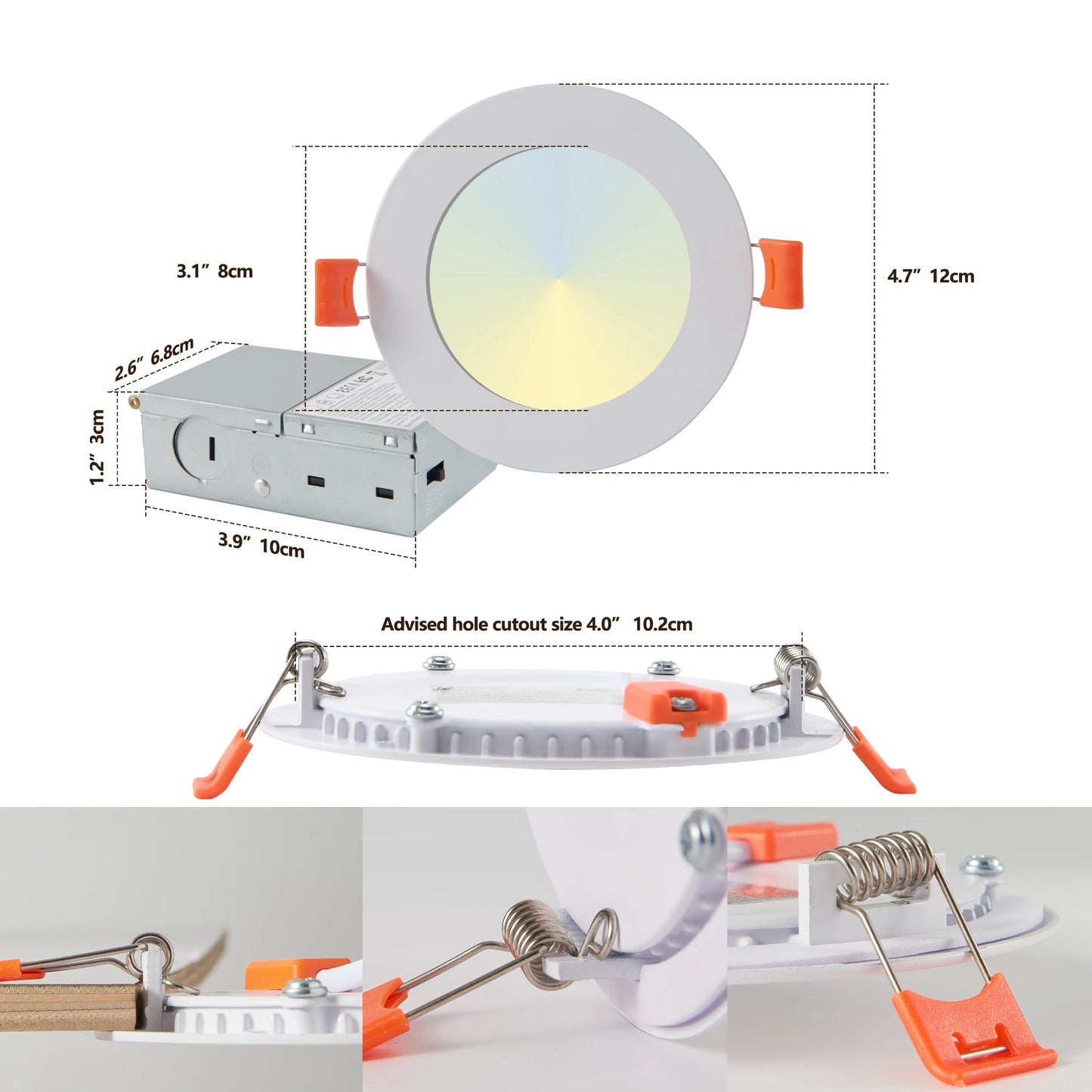 ARLGSITE LED Recessed Lights With Dimmable 3000K To 5000K