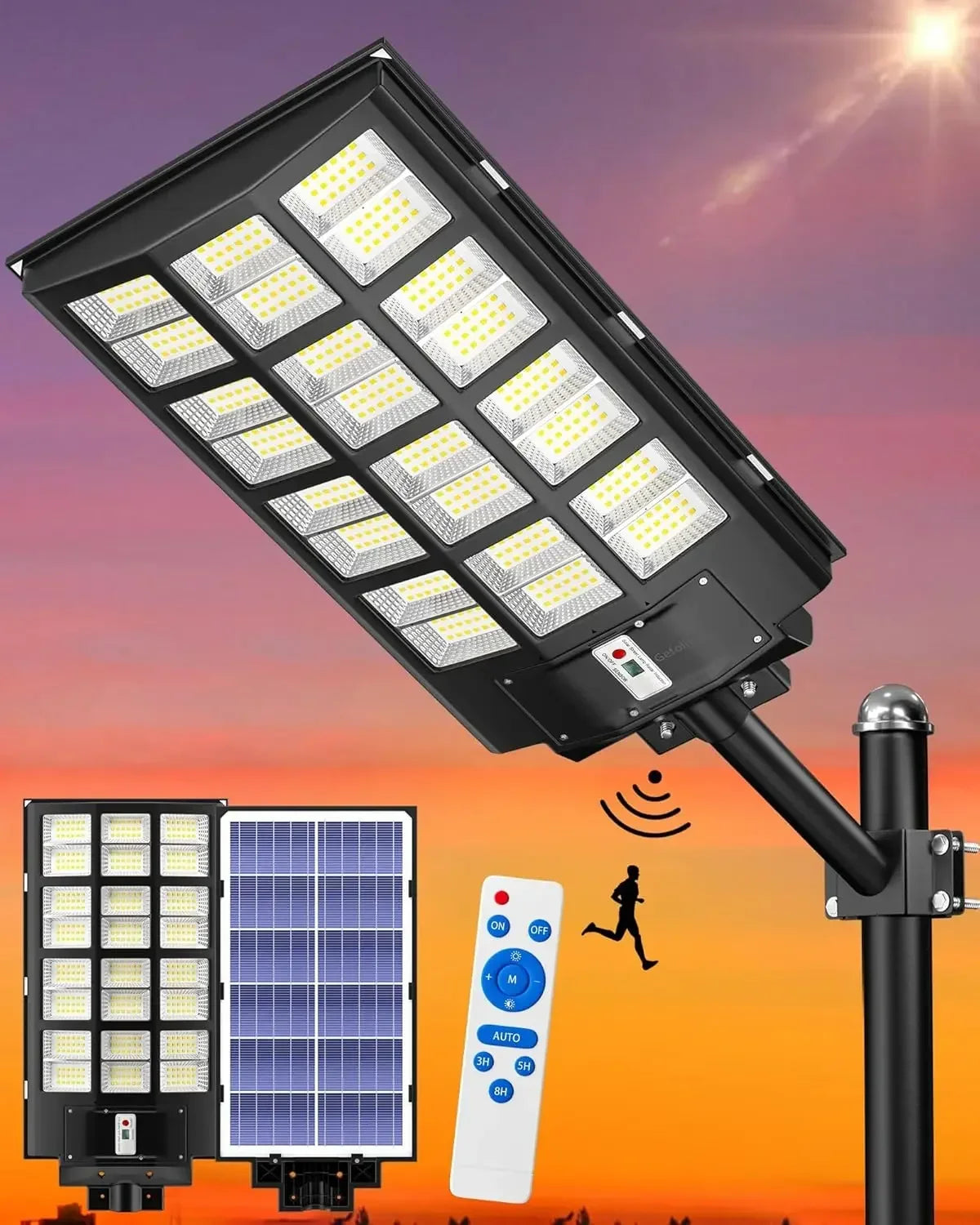 6000W Solar Street Light Outdoor IP67 Dusk to Dawn 600000LM