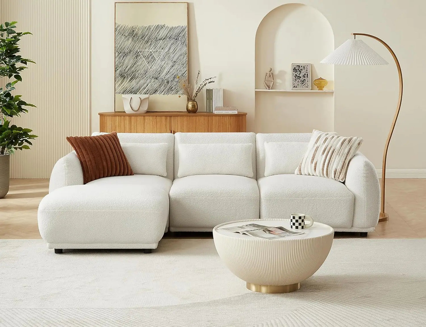 L Shaped Modular Sectional Sofa With Removable Ottoman