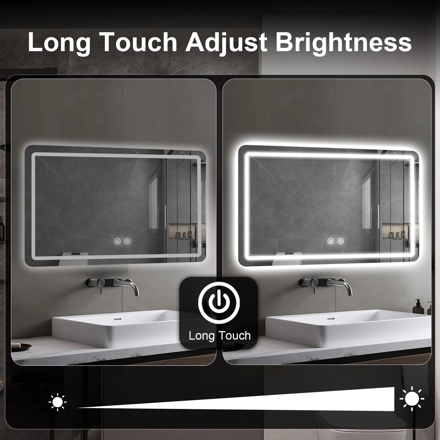 MYGIIVOVO LED Bathroom Vanity Mirror With Backlit Lights Demister