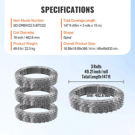 SucceBuy Double Spiral Barbed Wire Roll For Garden Fence Galvanized