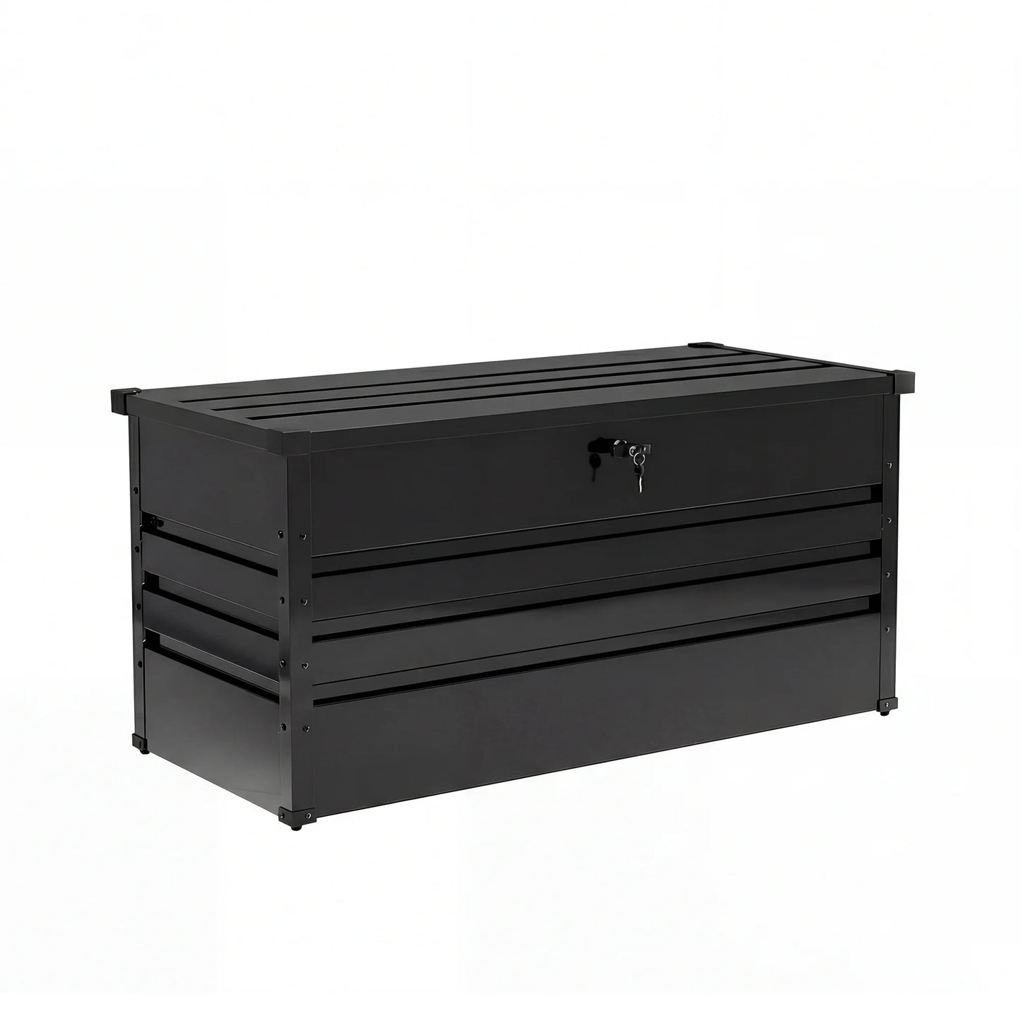 JHK Outdoor Iron Deck Box Water Resistant Lockable Storage